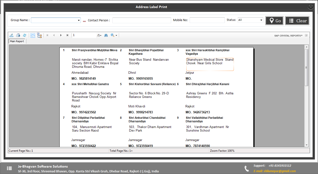 crm software with address label printing